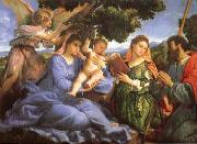 Lorenzo Lotto Madonna and child with Saints Catherine and James Germany oil painting artist